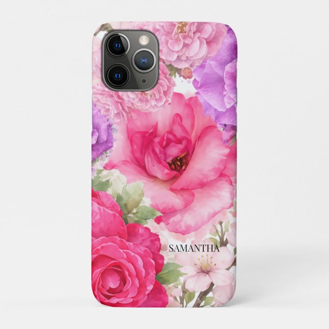 Personalized Floral Design Case-Mate iPhone Case (Back)
