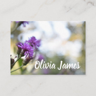 Personalized Floral Design Purple Flowers Nature Business Card