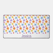 Personalized Floral Desk Mat