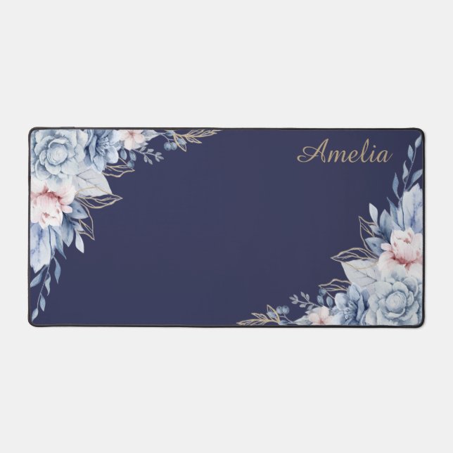 Personalized Floral desk mat (Front)