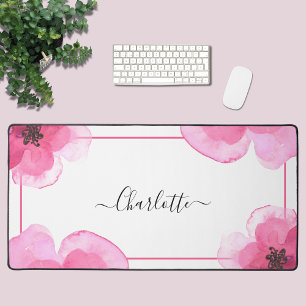 Personalized Floral Desk Mat