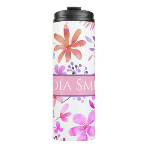 Personalized floral drink tumbler
