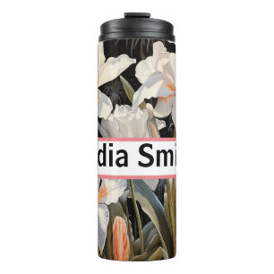 Personalized floral drink tumbler