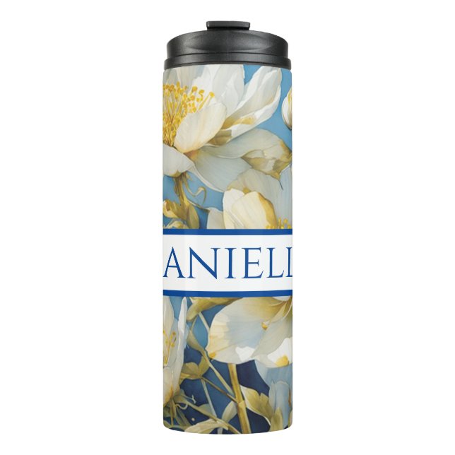 Personalized floral drink tumbler (Front)