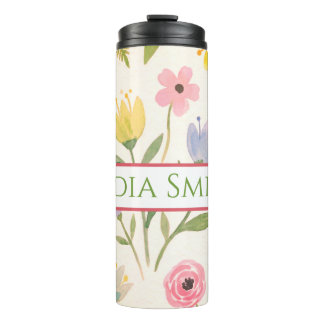 Personalized floral drink tumbler