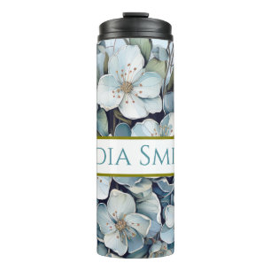 Personalized floral drink tumbler