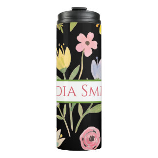 Personalized floral drink tumbler