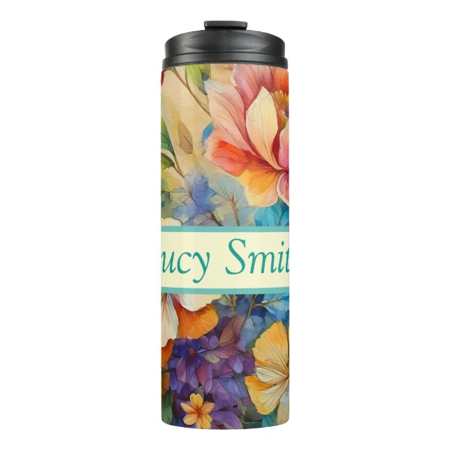Personalized floral drink tumbler (Front)