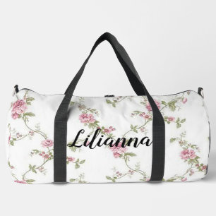 Personalized Floral Duffle Bag