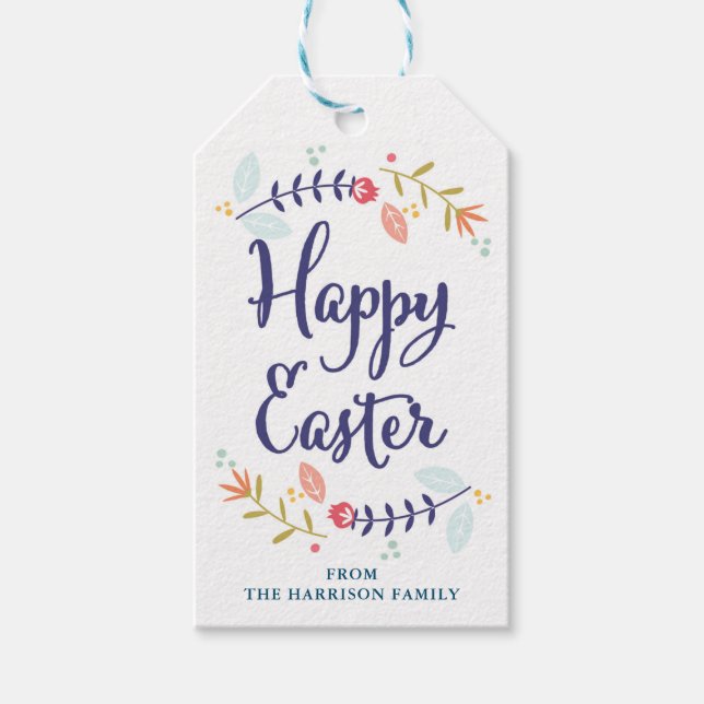 Personalized Floral Easter Gift Tags (Front)