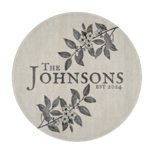 Personalized Floral Elegance Cutting Board