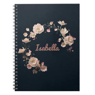 Personalized Floral Elegance Spiral Notebook