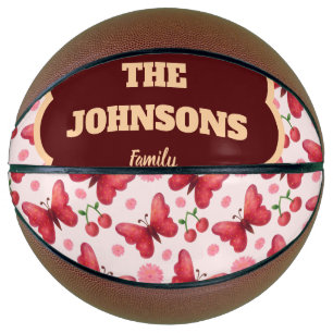 Personalized Floral Family name design Basketball
