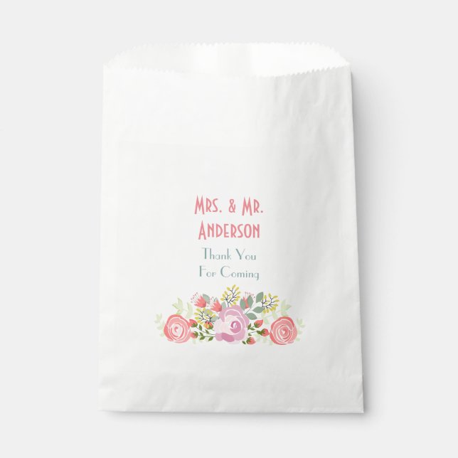 Personalized floral favour bag (Front)