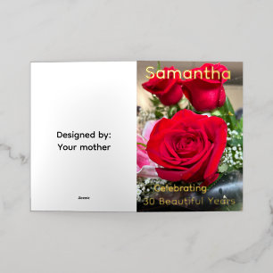 Personalized Floral Foil Birthday Card