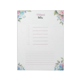 Personalized Floral for Your Thoughts  Notepad