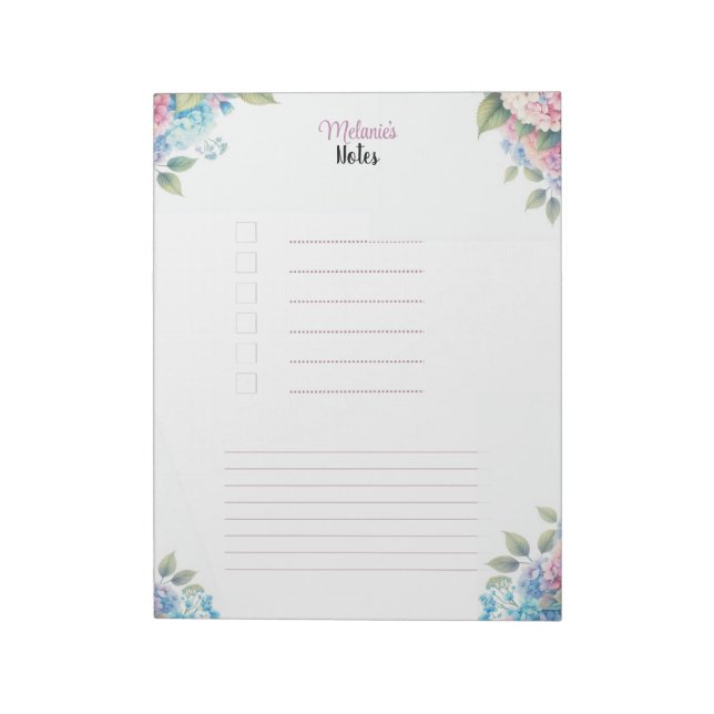 Personalized Floral for Your Thoughts  Notepad (Rotated)