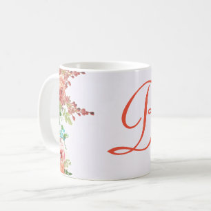 Personalized floral frame coffee mug