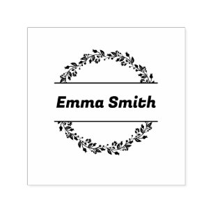 Personalized Floral Frame  Self-inking Stamp