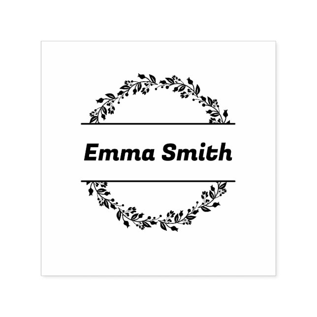 Personalized Floral Frame  Self-inking Stamp (Design)