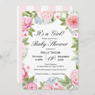 Personalized Floral Garden Baby Shower Invitation