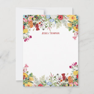 Personalized Floral Garden Colourful Flowers Card