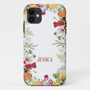 Personalized Floral Garden Colourful Flowers iPhone 11 Case