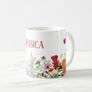 Personalized Floral Garden Colourful Flowers Coffee Mug