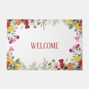 Personalized Floral Garden Colourful Flowers  Doormat