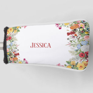 Personalized Floral Garden Colourful Flowers Golf Head Cover