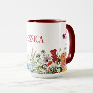 Personalized Floral Garden Colourful Flowers Mug