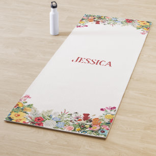 Personalized Floral Garden Colourful Flowers  Yoga Mat