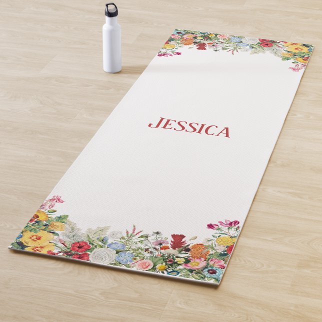 Personalized Floral Garden Colourful Flowers  Yoga Mat (In Situ)