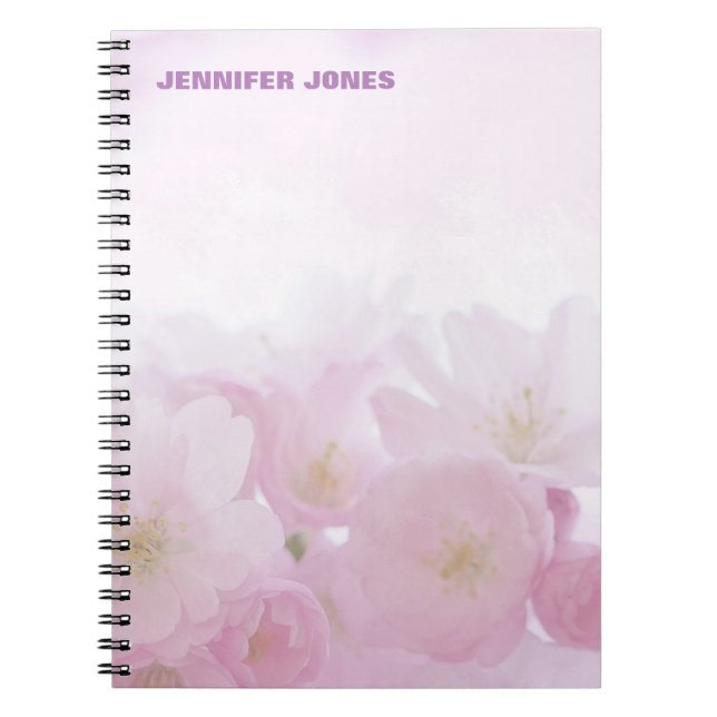 Personalized Floral Girly Cute Stylish Modern Pro Notebook (Front)