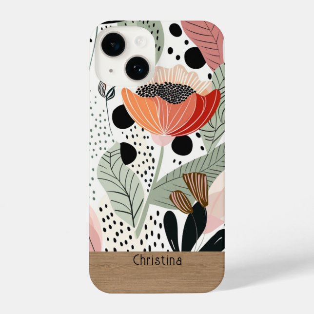 Personalized floral graphic phone case (Back)