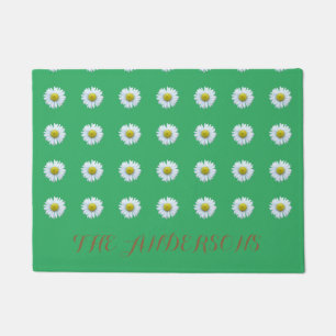 Personalized Floral Green  Doormat