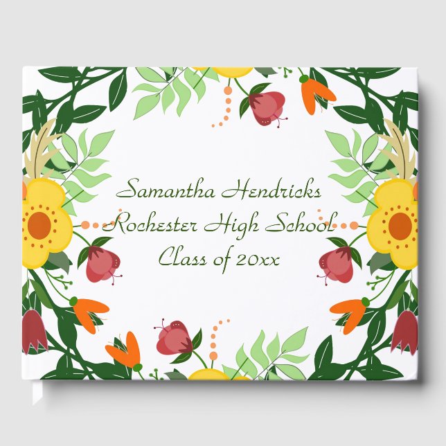 Personalized  Floral Guest Book (Front)