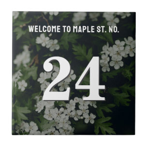 Personalized Floral House / Apartment Number Tile