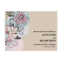 Personalized - Floral Illustration Save The Date