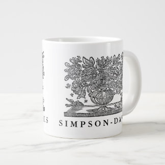 Personalized Floral Illustration with griffins Large Coffee Mug