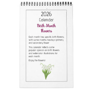 Personalized Floral Illustrations Calendar