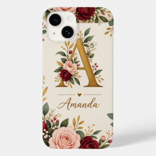 Personalized Floral Initial Monogram Case-Mate iPhone 14 Case