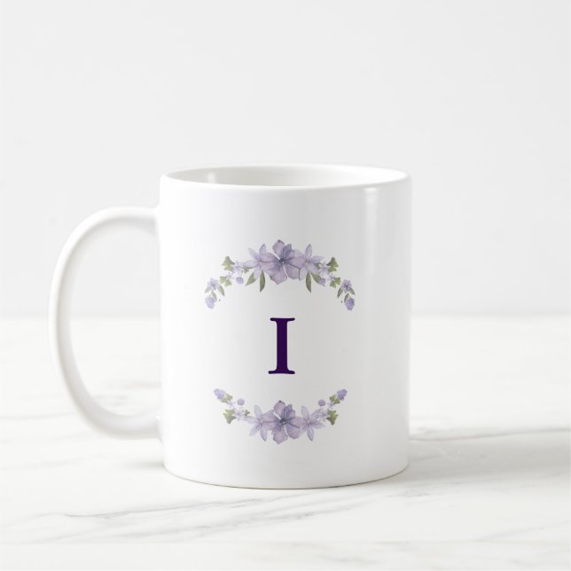 Personalized Floral Initial Mug | Gift for Her (Left)