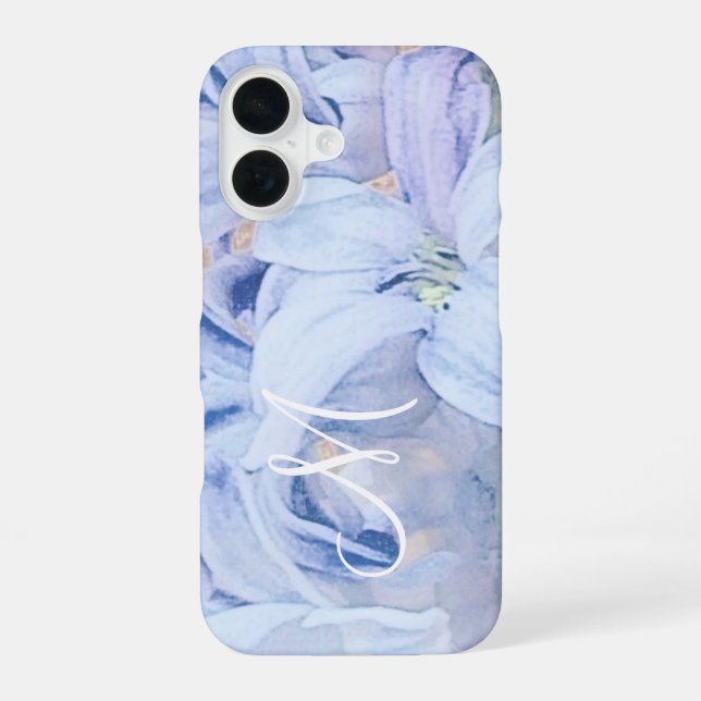 Personalized Floral  iPhone 16 Case (Back)