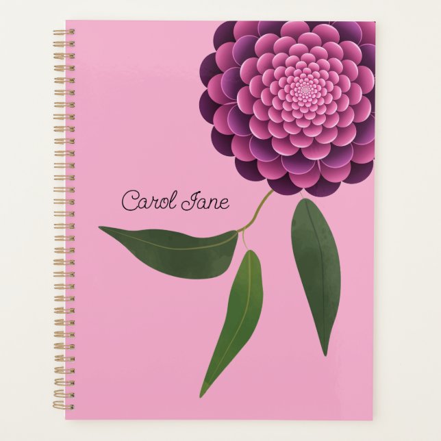 Personalized Floral Journal -Spiral Bound Planner (Front)