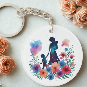 Personalized Floral Keychain