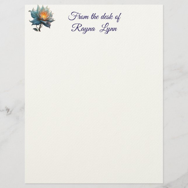 Personalized Floral Letterhead (Front)