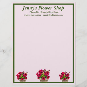 Personalized Floral Letterhead Stationery