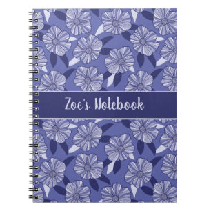 Personalized Floral Line Art Name Notebook