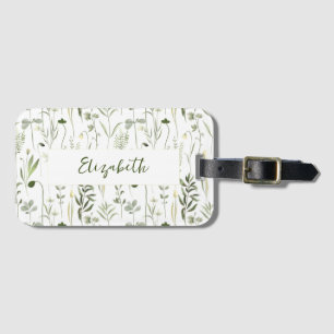 Personalized Floral Luggage Tag
